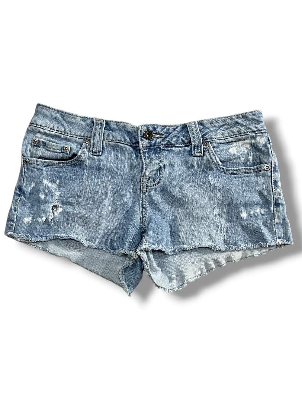 Zana Di Light Blue Distressed Denim Shorts